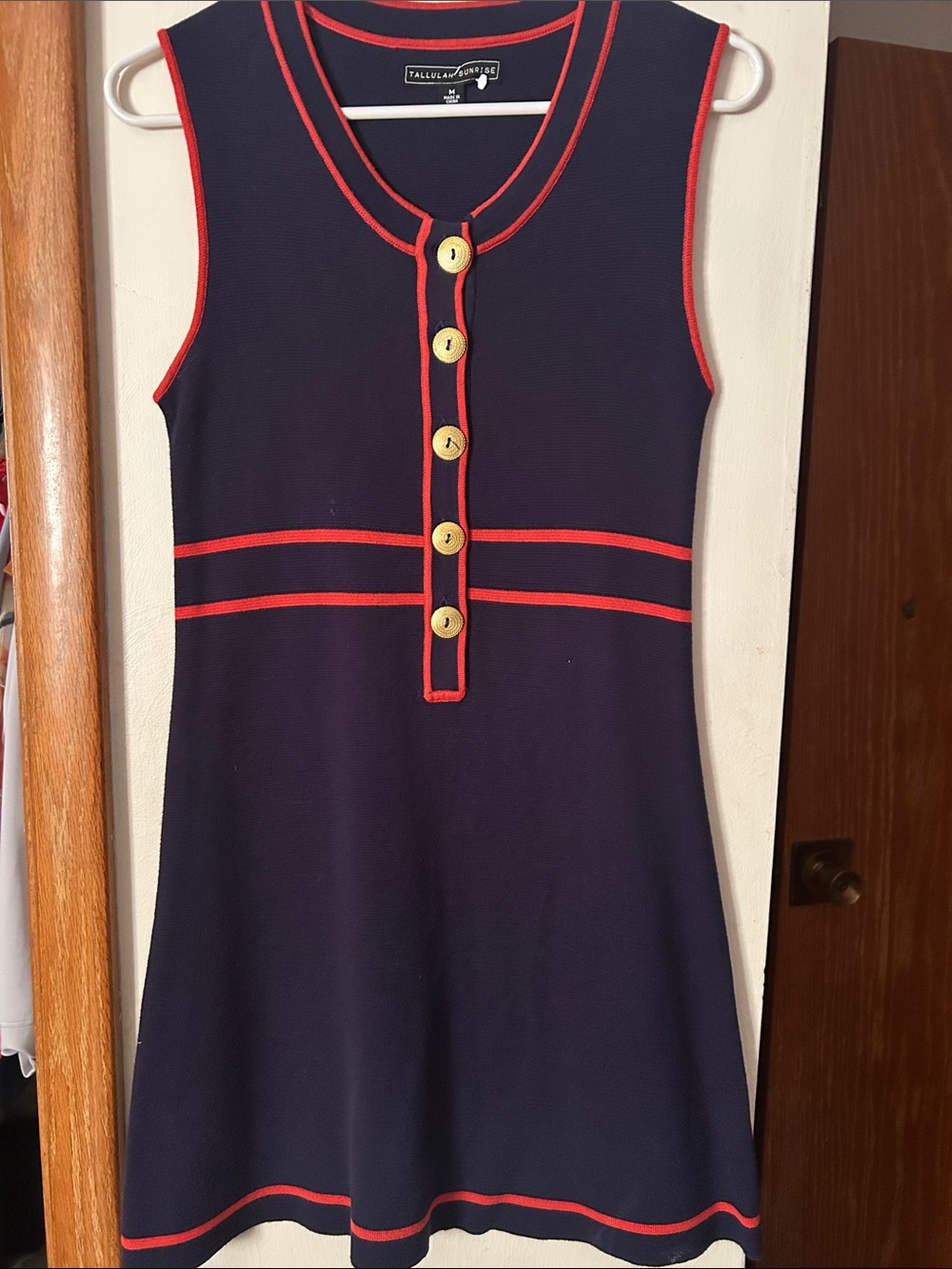 Tallulah Sunrise gorgeous blue and red boarded knit dress💙❤️